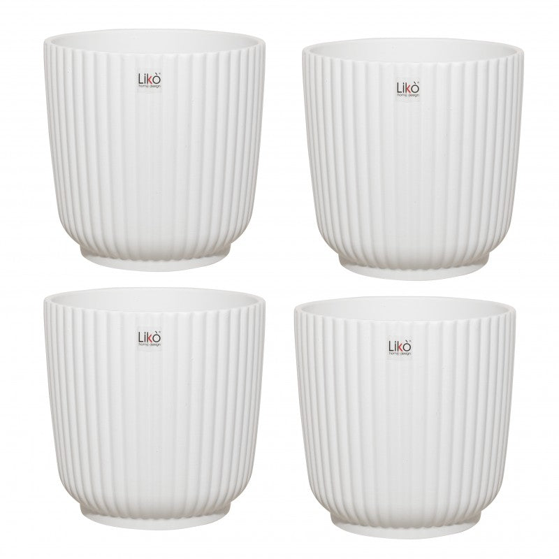 Vaso Lofly Con Sottovaso 27,5 Cm Bianco – Resistente E Capiente Per Piante Da Interno Ed Esterno
